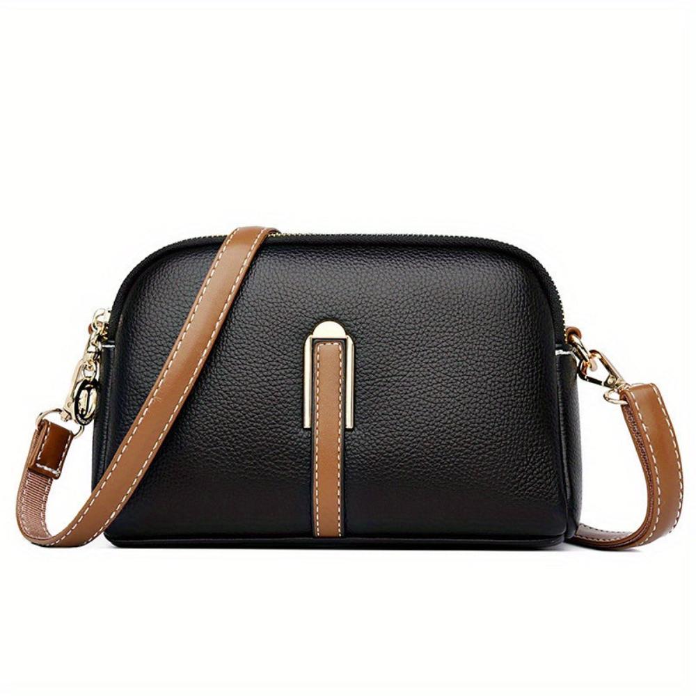 Mila Litchi Crossbody Bag with Embossed Print